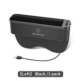 Car Seat Gap Organizer USB Charging Multifunction Storage Box For Mercedes-Benz A B C E V R-Class A45 C43 CLA GLA GLB GLC SLK SL