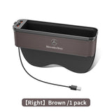Car Seat Gap Organizer USB Charging Multifunction Storage Box For Mercedes-Benz A B C E V R-Class A45 C43 CLA GLA GLB GLC SLK SL