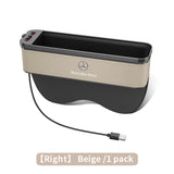 Car Seat Gap Organizer USB Charging Multifunction Storage Box For Mercedes-Benz A B C E V R-Class A45 C43 CLA GLA GLB GLC SLK SL