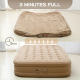 Durable Inflatable Air Mattress Glamping Mats PVC Inflatable Sleeping Mattress Double Height Inflatable Mattress Built-in Pump