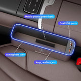 Car Seat Gap Organizer USB Charging Multifunction Storage Box For Mercedes-Benz A B C E V R-Class A45 C43 CLA GLA GLB GLC SLK SL