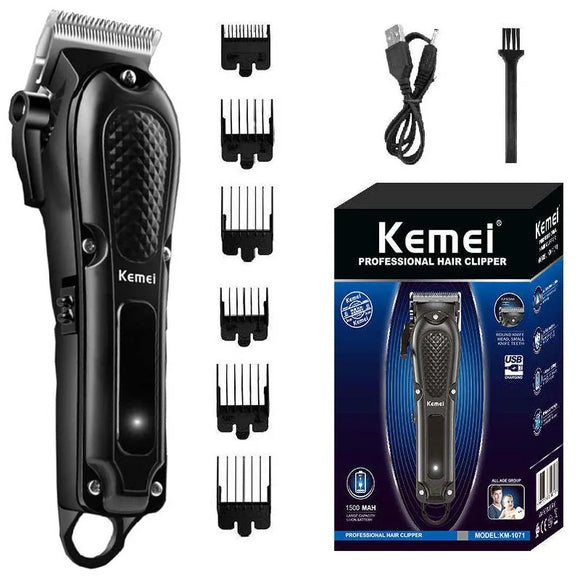 Kemei rechargeable hair clipper cordless beard hair trimmer for men powerful electric hair cutter machine adjustable haircut