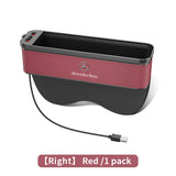 Car Seat Gap Organizer USB Charging Multifunction Storage Box For Mercedes-Benz A B C E V R-Class A45 C43 CLA GLA GLB GLC SLK SL
