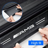 4pcs Car Door Plate Protective Stickers Carbon FiberLeather Car Sticker For Mercedes benz AMG W204 W212 W211 W124 W210 GLC CLA