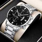 2024 New 40mm Men's Quartz Watches Stainless Steel Silver Business Sports Watches Watch for Men Montre Homme Relogio Masculino