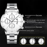 2024 New 40mm Men's Quartz Watches Stainless Steel Silver Business Sports Watches Watch for Men Montre Homme Relogio Masculino
