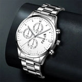 2024 New 40mm Men's Quartz Watches Stainless Steel Silver Business Sports Watches Watch for Men Montre Homme Relogio Masculino
